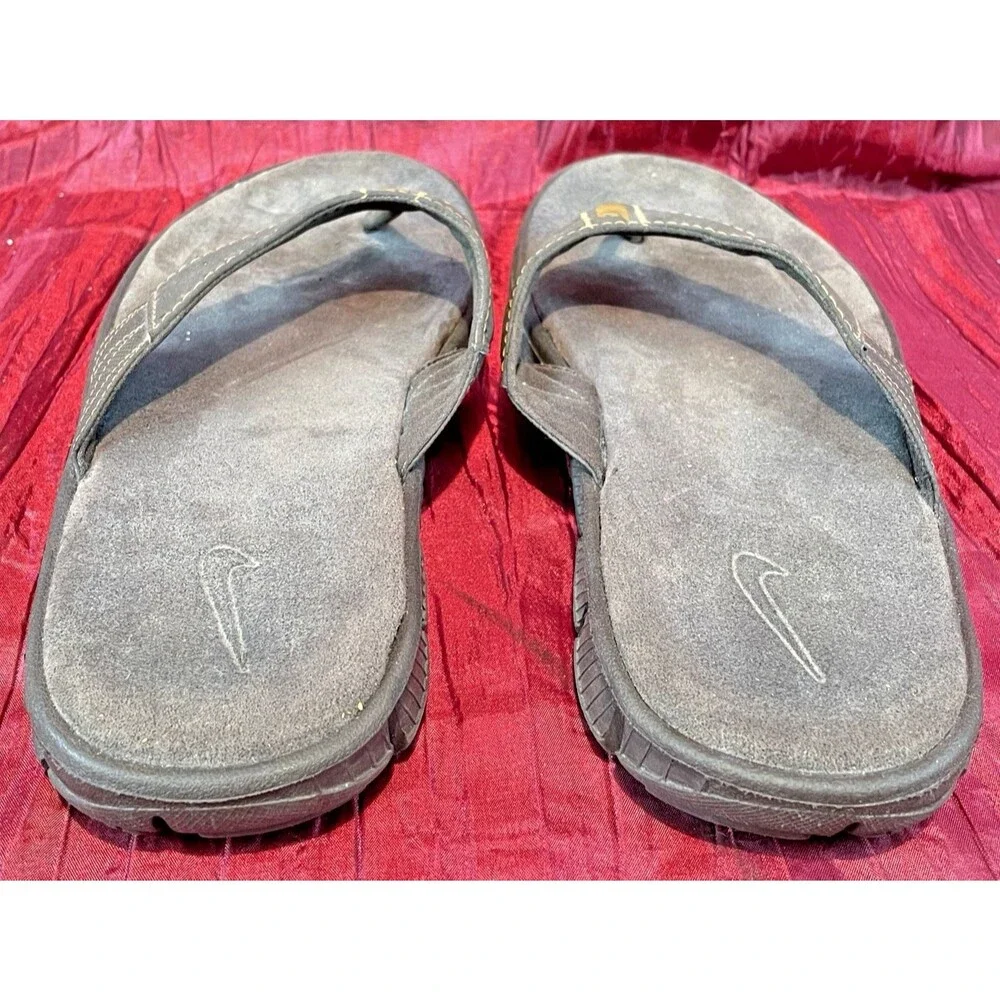 Mens Nike Brown Marina Flip Flop Style Sandals Sz 9
